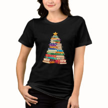 Whimsical Book Stack Christmas Tree Holiday