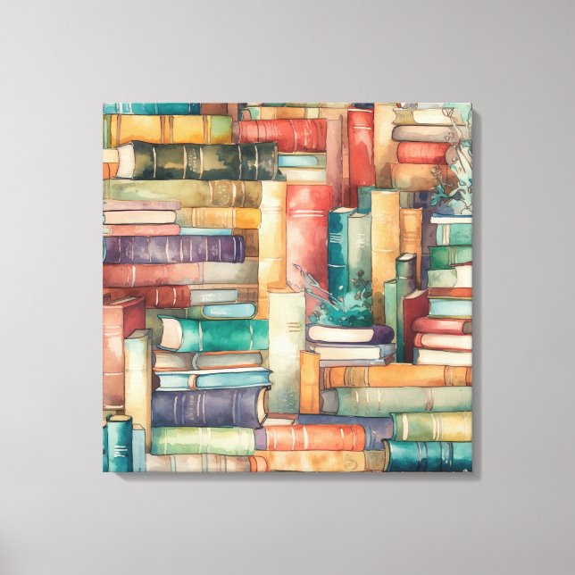 Whimsical Books Canvas Art (Front)