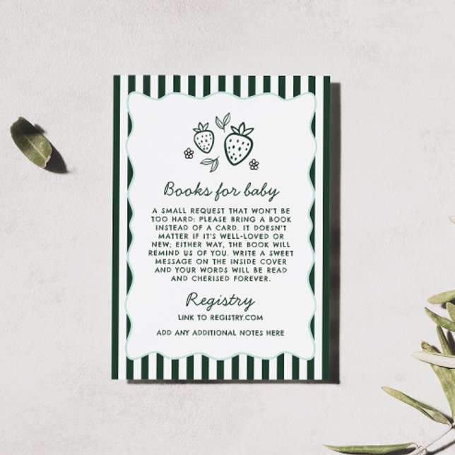 Whimsical Books For Baby Library  Enclosure Card (Locally Grown Books For Baby & Registry Details Enclosure Card)