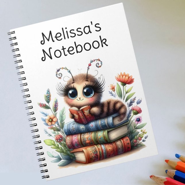 Whimsical Bookworm Spiral Notebook (Creator Uploaded)