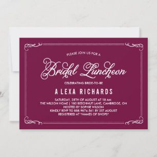Whimsical Borders Bridal Luncheon Invitation