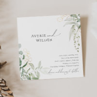 Whimsical Botanical and Gold Square Wedding