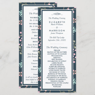 Whimsical Botanical Berry Wedding Programme