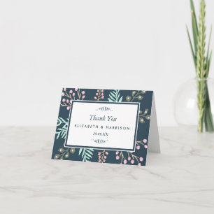 Whimsical Botanical Berry Wedding Thank You Card