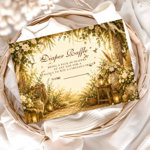 Whimsical Botanical Boho Diaper Raffle Enclosure Card