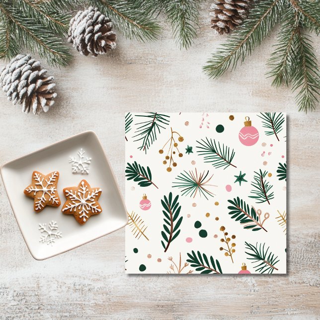 Whimsical Botanical Christmas Paper Napkin (Creator Uploaded)