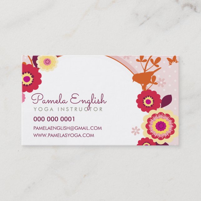 WHIMSICAL BOTANICAL floral nature autumn colours Business Card (Front)