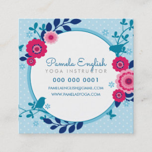 WHIMSICAL BOTANICAL floral nature winter colours Square Business Card