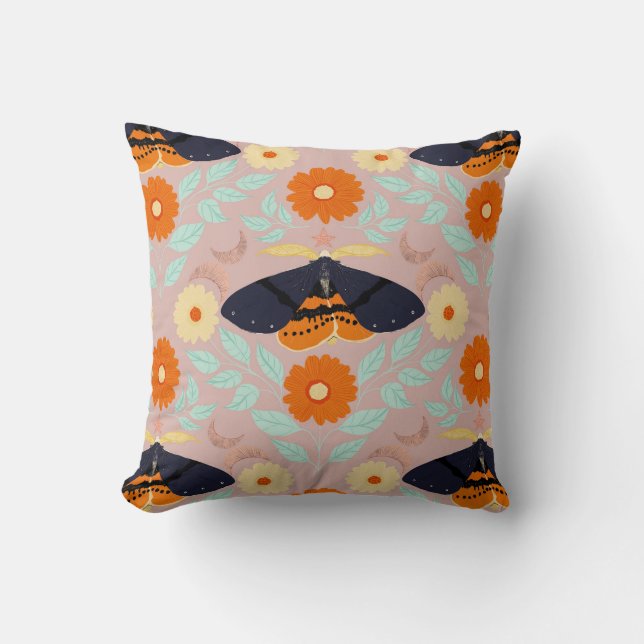 Whimsical Botanical Moth Collection | Cosy Art Cushion (Front)