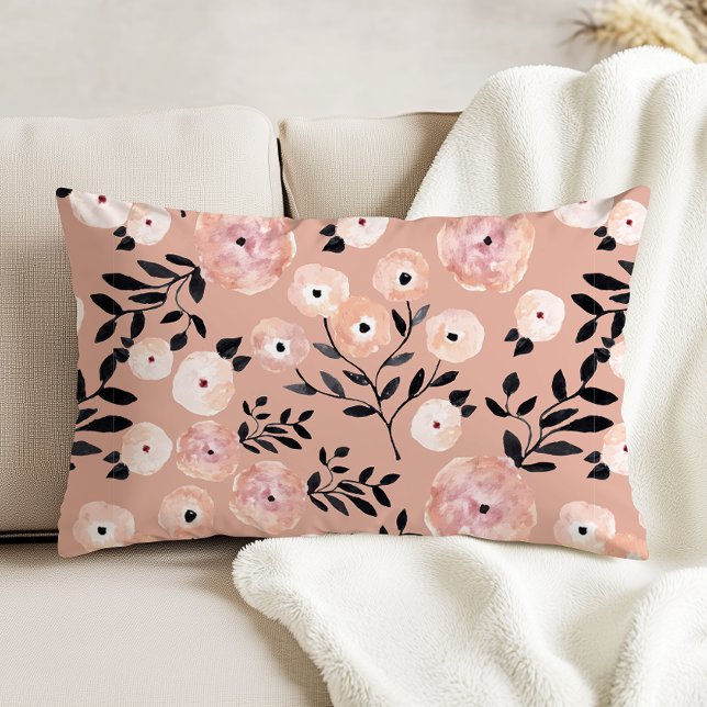 Whimsical Botanical Print Blush Pink Decorative Cushion (Creator Uploaded)