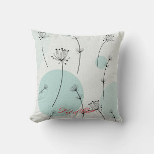 Whimsical Botanical Throw Pillow Cotton