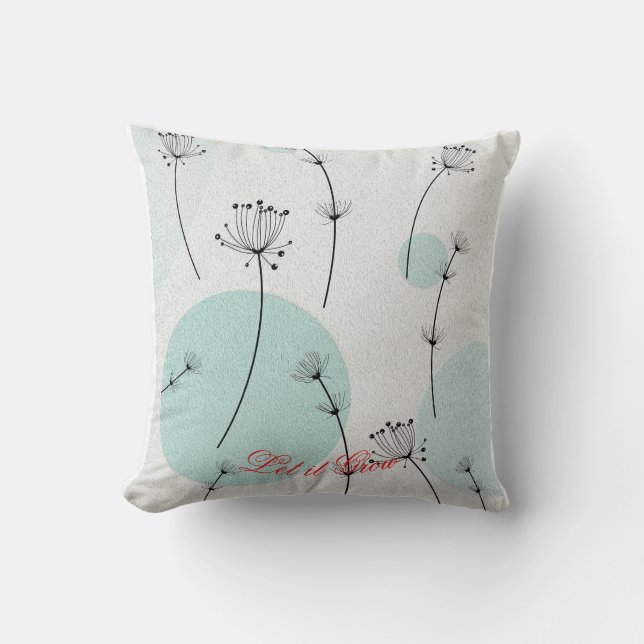 Whimsical Botanical Throw Pillow Cotton (Front)