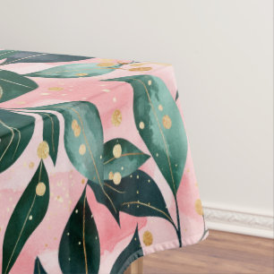 Whimsical Botanical Winter Holiday Patterned  Tablecloth