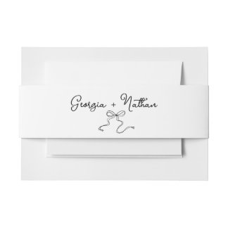 Whimsical Bow Belly Band Invitation Belly Band