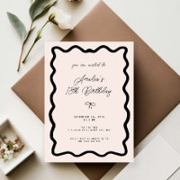 Whimsical Bow cursive border 18th birthday