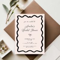 Whimsical Bow cursive border martini bridal shower