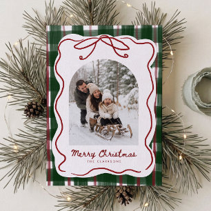 Whimsical Bow Frame Christmas Photo Card