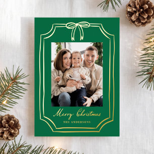 Whimsical Bow Frame Green Christmas 5 Photo
