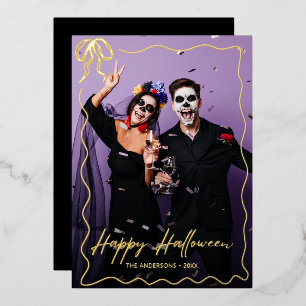 Whimsical Bow Frame Happy Halloween Photo