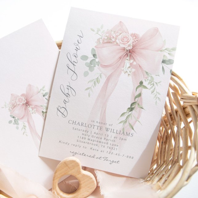 Whimsical Bow Gender neutral baby shower Invitation (Creator Uploaded)