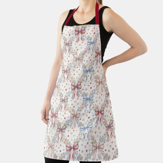 Whimsical Bow‑Pattern Garden Style Apron (Insitu)