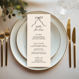 Whimsical Bow Personalizable Handwritten Menu