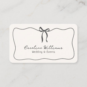 Whimsical bow, QR code Event Planning  Business Card