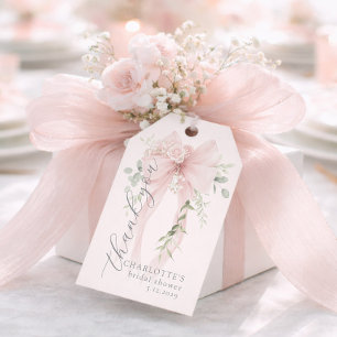 Whimsical Bow She is tying the knot Bridal shower Gift Tags