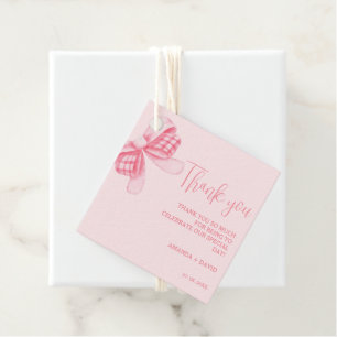 Whimsical Bow Wedding Bridal Shower Thank You  Favour Tags