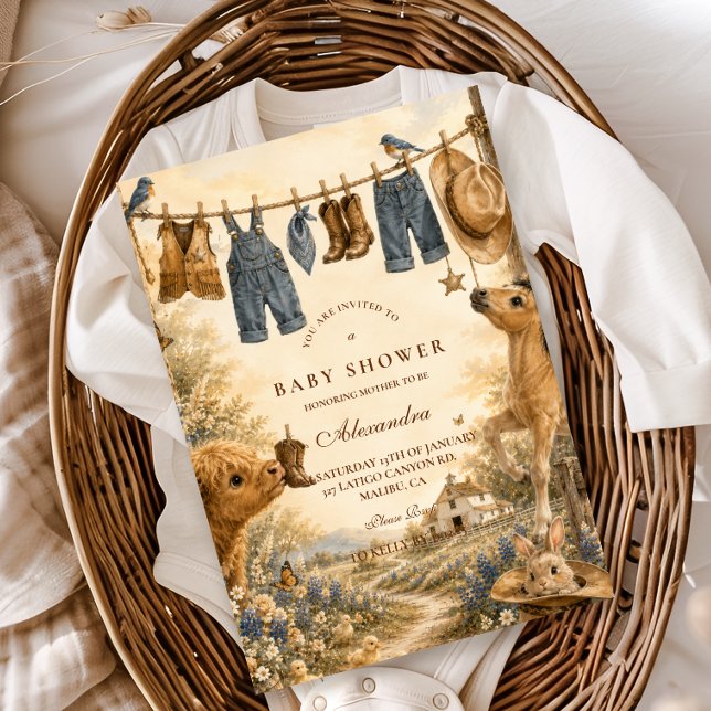 Whimsical Boy Western Boho Baby Shower Invitation (Creator Uploaded)