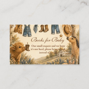 Whimsical Boy Western Boho Books for Baby Enclosure Card