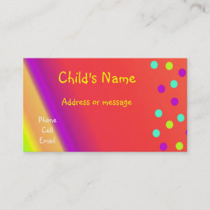 Whimsical Bright Children's Calling Card