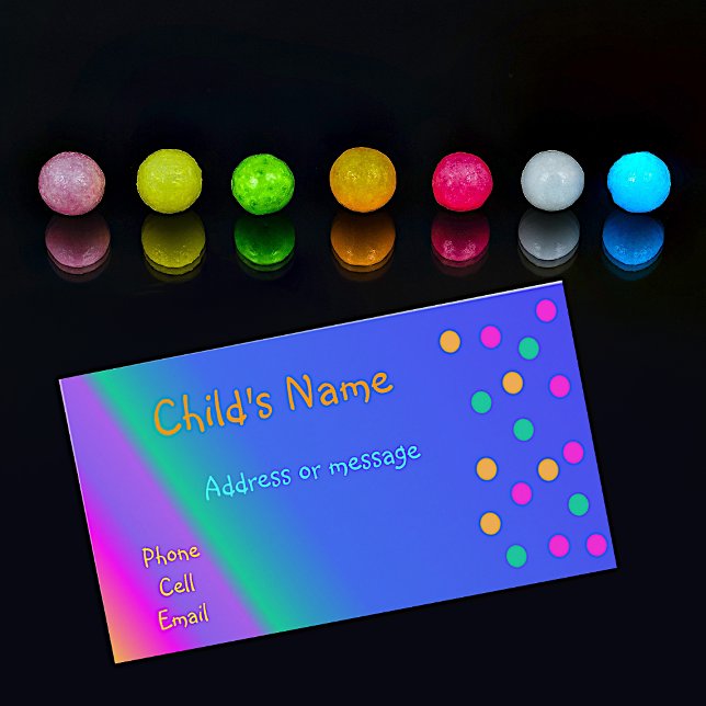 Whimsical Bright Colours Children's Calling Card (Creator Uploaded)