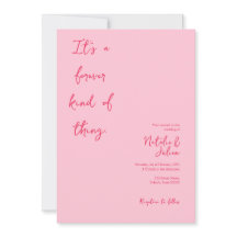 Whimsical Bright Pink Wedding Invitation