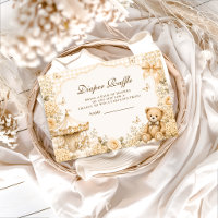 Whimsical Brown Bear Diaper Raffle