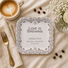 Whimsical Brown Love Is Brewing Bridal Shower