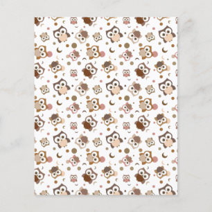 Whimsical Brown Owl Design Scrapbooking Paper