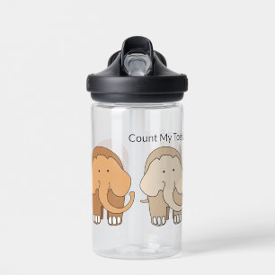 Whimsical Brown Tan Copper Elephants Water Bottle