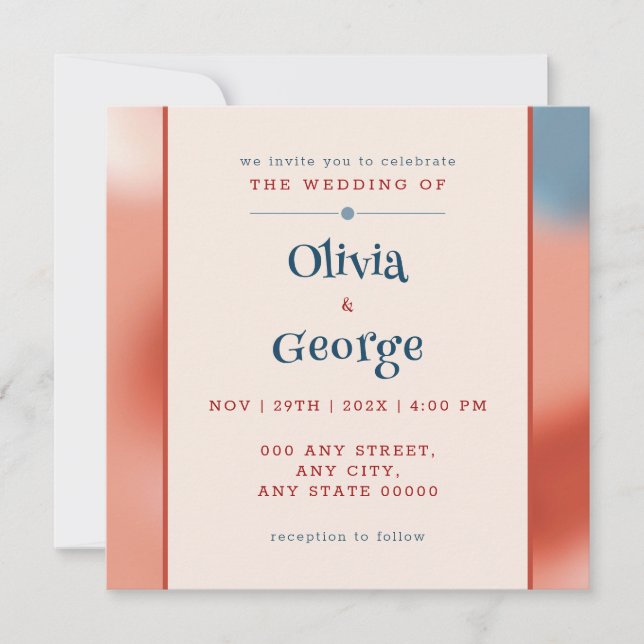 Whimsical Bubbles of Love: Fairy Tale Wedding Invitation (Front)