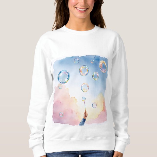 Whimsical Bubbles Watercolor Shirt (Front)