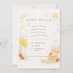 Whimsical Bubbly Brunch Invitation