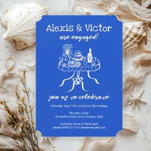 Whimsical Buffet DInner Custom Engagement Party Invitation