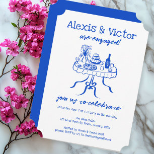 Whimsical Buffet DInner Custom Engagement Party Invitation
