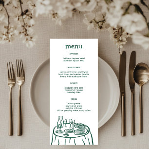 Whimsical Buffet Table Doodle Sketch Modern CUSTOM Menu