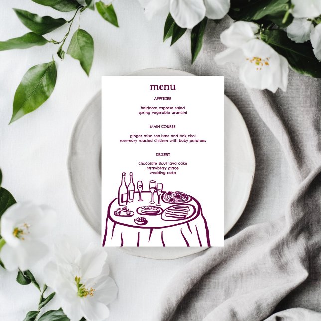 Whimsical Buffet Table Doodle Sketch Modern CUSTOM Menu (Whimsical Buffet Table Doodle Sketch Modern CUSTOM Menu
)