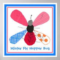 Whimsical Bug Collage Art by 4 Year Old Nathaniel