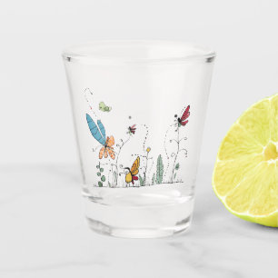 Whimsical bug glass, bug themed shot glass