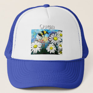 Whimsical Bumble Bee in Daisies Personalised Trucker Hat