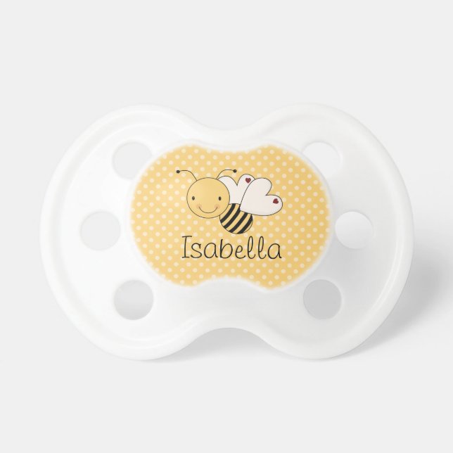 Whimsical Bumble Bee Personalised Dummy (Front)