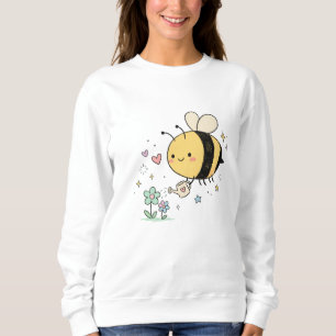 Whimsical Bumblebee Floral Art Lovers Sweatshirt
